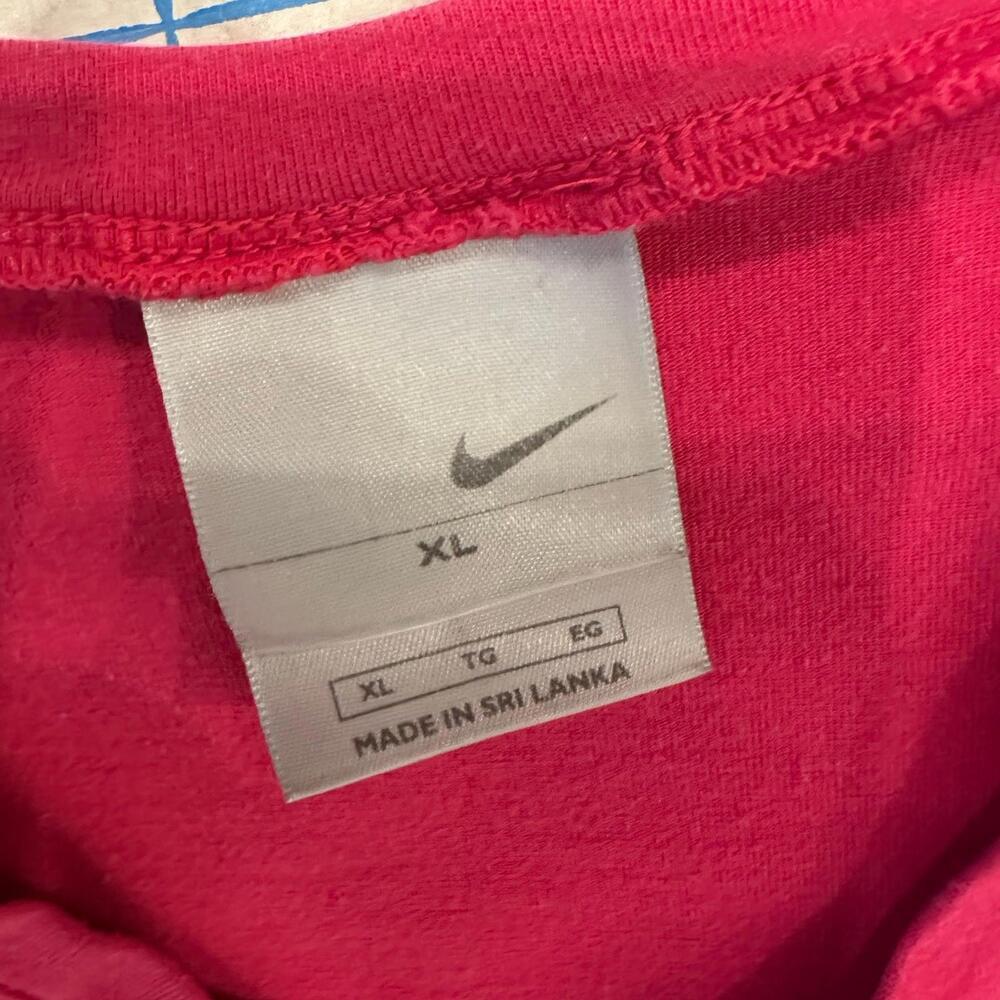 Vintage Nike Shirt XL Pink Short Sleeve V Neck Swoosh Embroidered Y2K - Picture 7 of 14